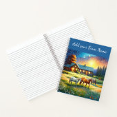 Horses on Farm Wildflower Meadow Notizblock (Innenseite)