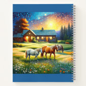 Horses on Farm Wildflower Meadow Notizblock (Rückseite)