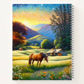 Horses on Farm Wildflower Meadow Notizblock (Rückseite)