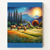 Horses on Farm Wildflower Meadow Notizblock (Rückseite)