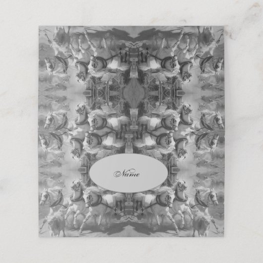 Horses – Pferde – gestaltbare Platzkarte Sitzkarte (Außenseite Aufgefaltet)