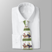 Horses Polo Players Print Necktie Krawatte (Gebunden)