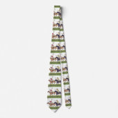 Horses Polo Players Print Necktie Krawatte (Vorderseite)