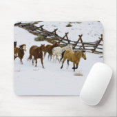 Horses Running in Snow Mousepad (Mit Mouse)