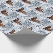 Horses Running Through a Snowy Forest Geschenkpapier (Ecke)