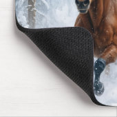 Horses Running Through a Snowy Forest Mousepad (Ecke)