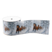 Horses Running Through a Snowy Forest Ripsband (Spule)