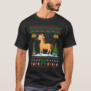 Horses Tier Xmas hässliches Pferd Weihnachten T-Shirt