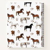 Horses Watercolor Horseshoe Horse Saddles Notizblock (Rückseite)