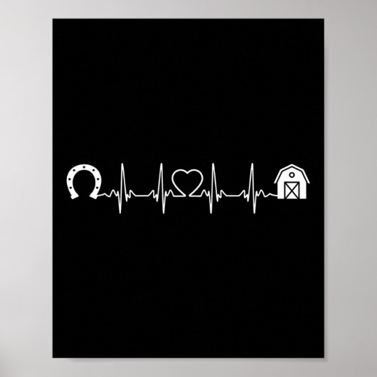 Horsescute Ss Niedlich Ss Barn Heartbeat Rid Poster (Vorne)
