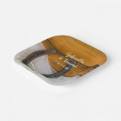 Horseshoe and Pearls Country Western Wedding Pappteller (Gewinkelt)