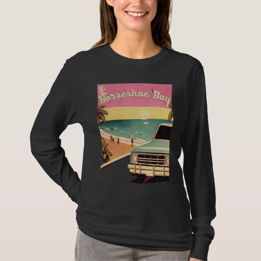 Horseshoe Bay Retro Beach Vacation Souvenir Surf T-Shirt (Vorderseite)