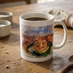 Horseshoe Bend Aquarell Grand Canyon Landschaft Kaffeetasse