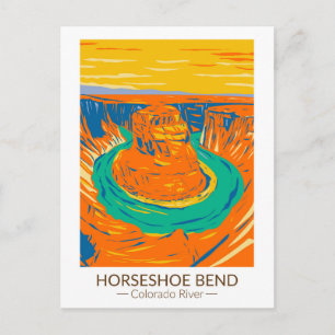 Horseshoe Bend Colorado River Vintage-Design Postkarte