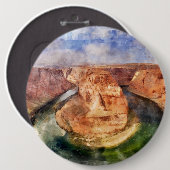 Horseshoe Bend in Grand Canyon Wasserfarbe Button (Vorne & Hinten)