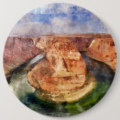 Horseshoe Bend in Grand Canyon Wasserfarbe Button (Vorderseite)