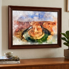 Horseshoe Bend in Grand Canyon Wasserfarbe Fotodruck