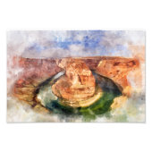 Horseshoe Bend in Grand Canyon Wasserfarbe Fotodruck (Vorne)