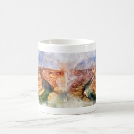 Horseshoe Bend in Grand Canyon Wasserfarbe Kaffeetasse (Mittel)