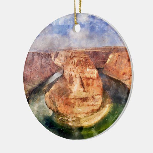 Horseshoe Bend in Grand Canyon Wasserfarbe Keramik Ornament (Links)
