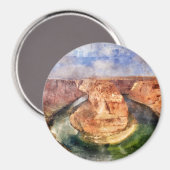 Horseshoe Bend in Grand Canyon Wasserfarbe Magnet (Vorderseite/Rückseite)