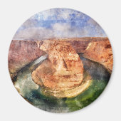 Horseshoe Bend in Grand Canyon Wasserfarbe Magnet (Vorne)