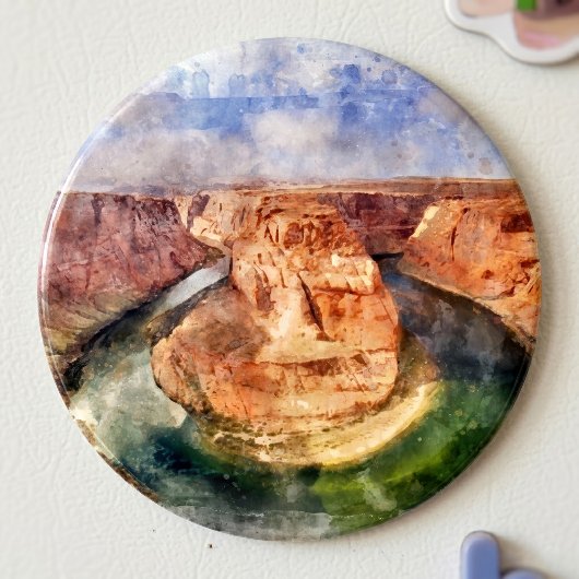 Horseshoe Bend in Grand Canyon Wasserfarbe Magnet