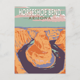 Horseshoe Bend Reise Kunst Vintage Postkarte