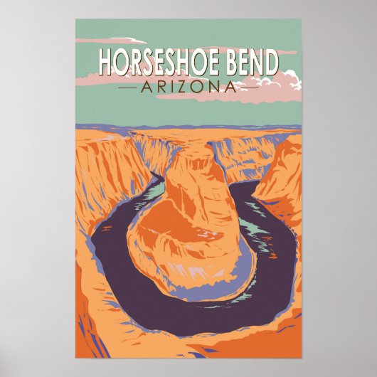 Horseshoe Bend Travel Art Vintag Poster (Vorne)