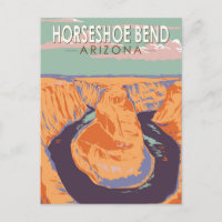 Horseshoe Bend Travel Art Vintag