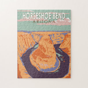 Horseshoe Bend Travel Art Vintag Puzzle
