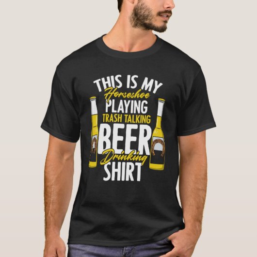 Horseshoe Bier trinken Sarcasm Reiten T-Shirt (Vorderseite)