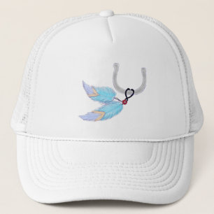 Horseshoe Blue Feathers Hats Truckerkappe