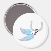 Horseshoe blue feathers Magnet (Vorderseite/Rückseite)