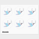 Horseshoe Blue Feathers Stickers (Blatt)