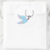 Horseshoe Blue Feathers Stickers (Tasche)
