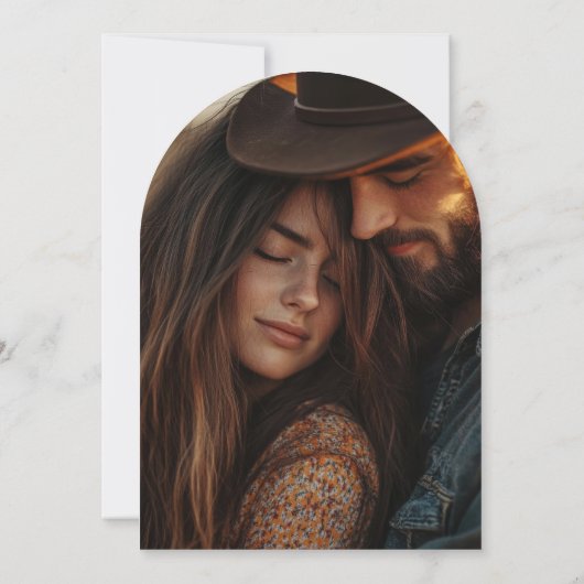 Horseshoe Cactus Western Arch Foto Save the Date Einladung (Rückseite)