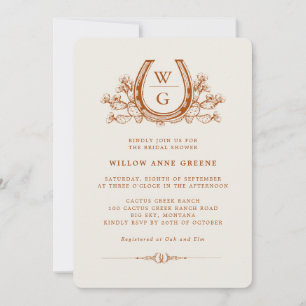 Horseshoe Cactus Western Boho Brautparty Foto Einladung
