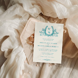 Horseshoe Cactus Western Country Boho Wedding Inv Einladung