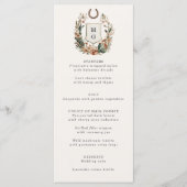 Horseshoe Cactus Western Country Crest Wedding  Menükarte (Vorderseite)