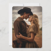 Horseshoe Cactus Western Foto Hochzeit Einladung (Rückseite)