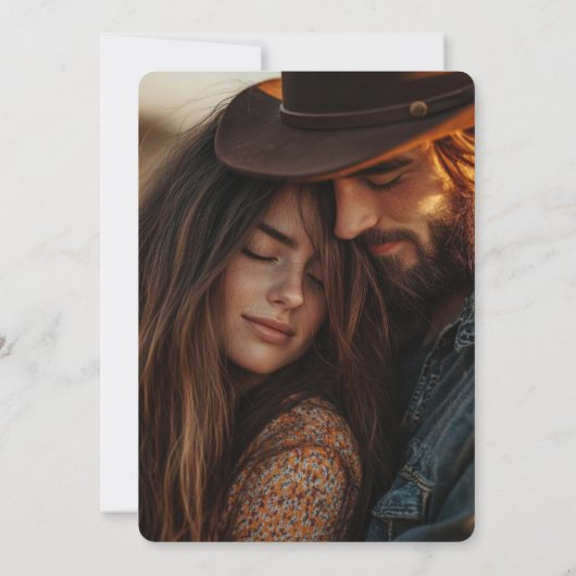 Horseshoe Cactus Western Foto Hochzeit Einladung (Rückseite)