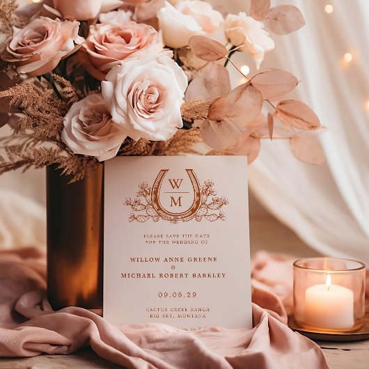 Horseshoe Cactus Western Foto Hochzeit Postkarte