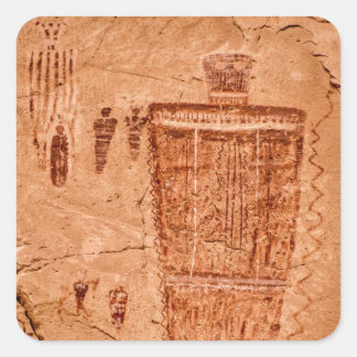 Horseshoe Canyon Great Gallery Abbildung Quadratischer Aufkleber