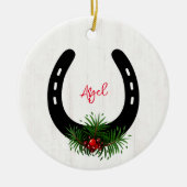 Horseshoe Christmas Keepake Cera FOTO Keramik Ornament (Vorne)