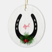 Horseshoe Christmas Keepake Cera FOTO Keramik Ornament (Links)