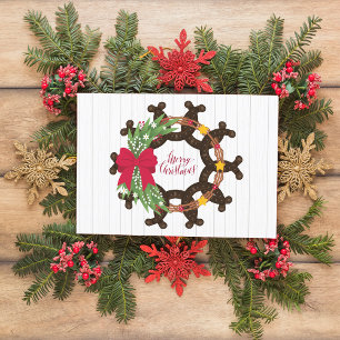 Horseshoe Christmas Wreath Postkarte