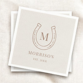 Horseshoe Country Western Monogram Wedding Serviette