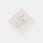Horseshoe Country Western Monogram Wedding Serviette (Ecke)