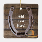 Horseshoe Cowboy Hat Keramikornament (Rückseite)